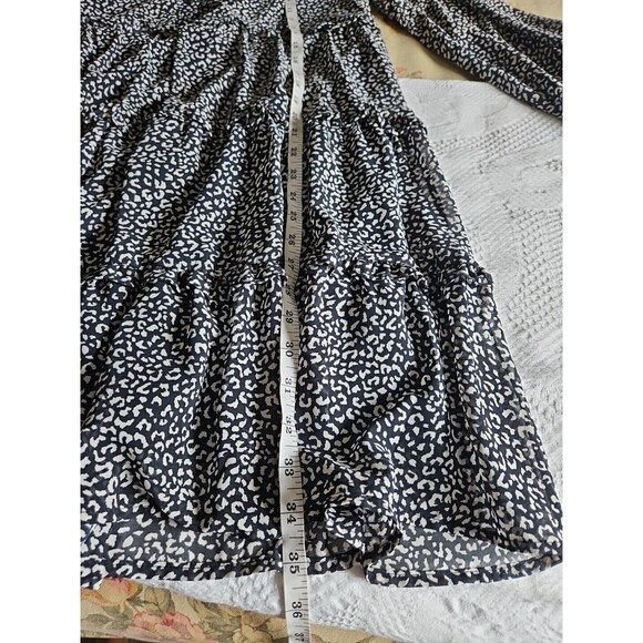 Jodifl 3 Tiered Swing Cheetah Print Long Sleeve Dress NWT Sz Small - Picture 8 of 9